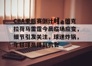  CBA季后赛倒计时，俄克拉荷马雷霆今晨临场应变，细节引发关注，球迷炸锅，年轻球员得到机会-Kaiyun Sports
